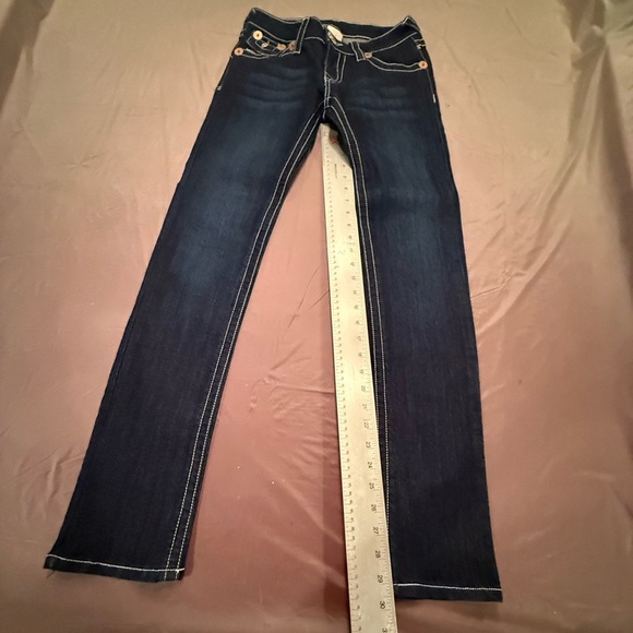 NWOT True Religion Joey Super T Women’s Dark Wash Jeans Size 25 Blue Logo $238 - Picture 13 of 13
